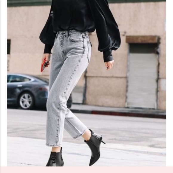 Anine Bing Denim - Anine Bing Etta Jeans In Acid Grey